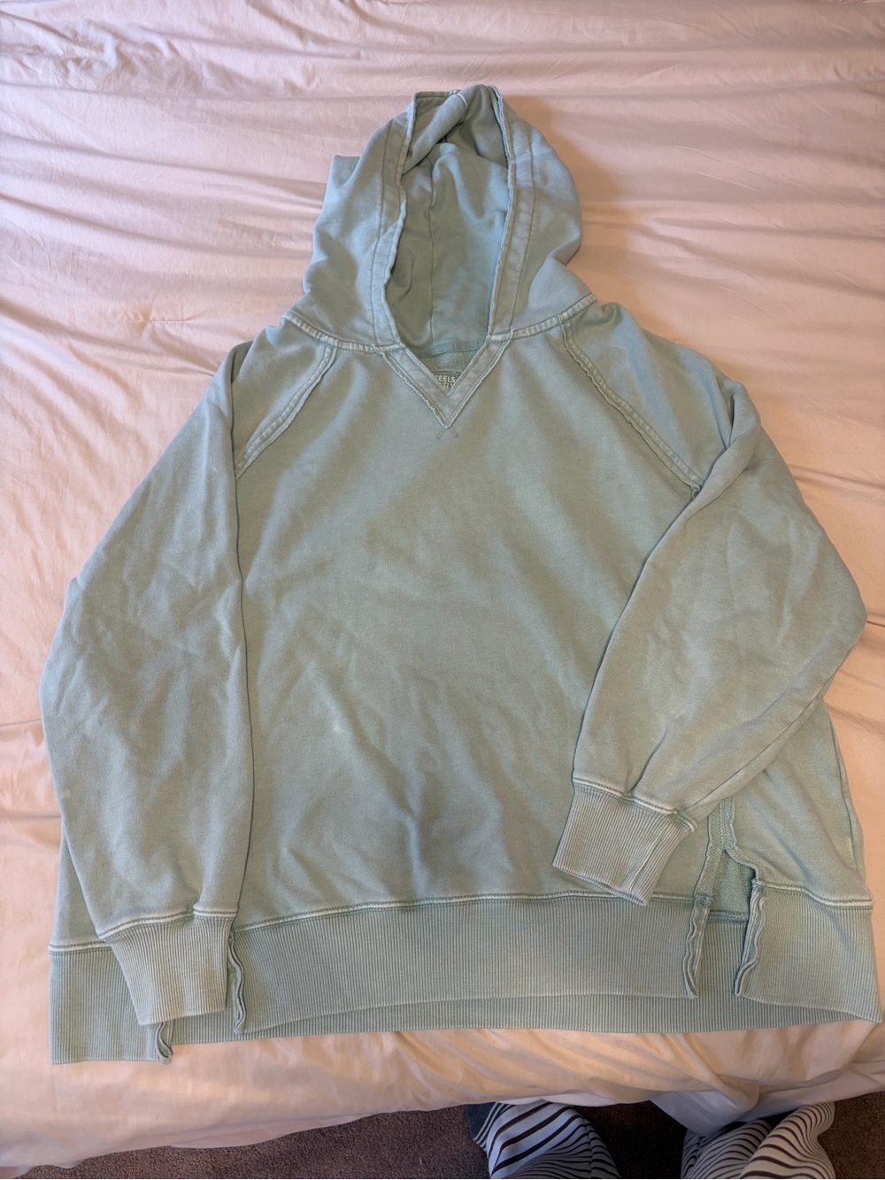AE oversized distressed hoodie in sage green